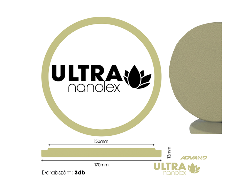 Nanolex polírszivacs NANOLEX Polishing Pad 170x13x150, Ultra Cut, Beige 3db